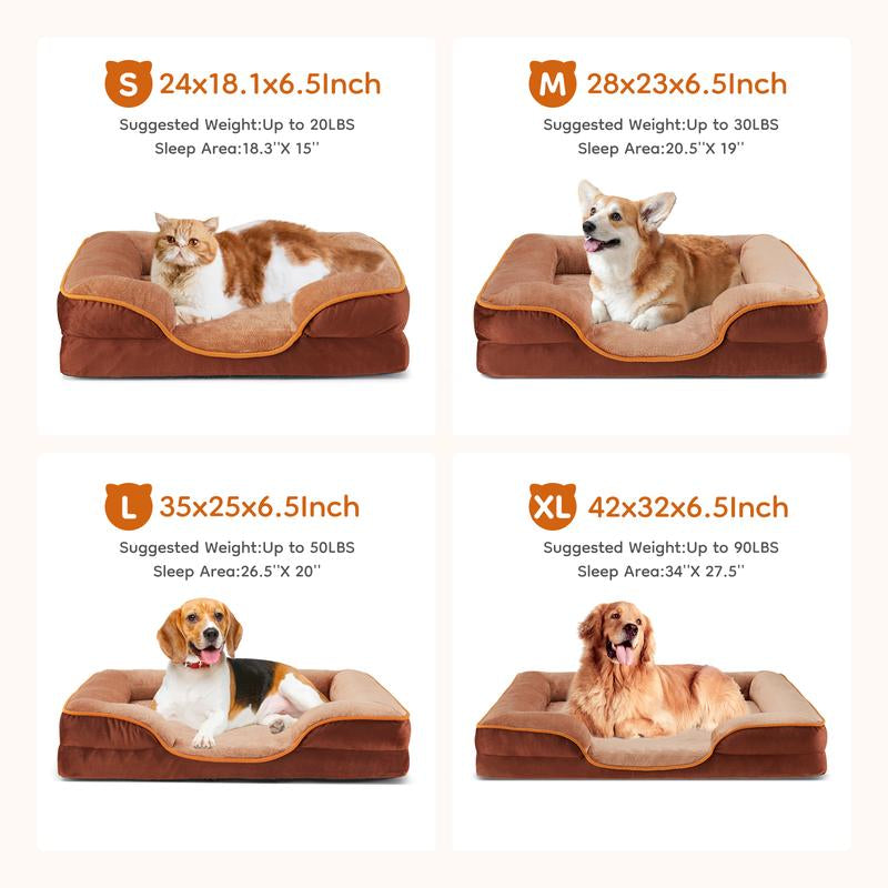 【Deal】Orthopedic Dog Bed, Memory Foam Pet Bed for Medium Dogs with Washable Removable Cover Non-Slip Base Waterproof Liner Egg Crate Foam