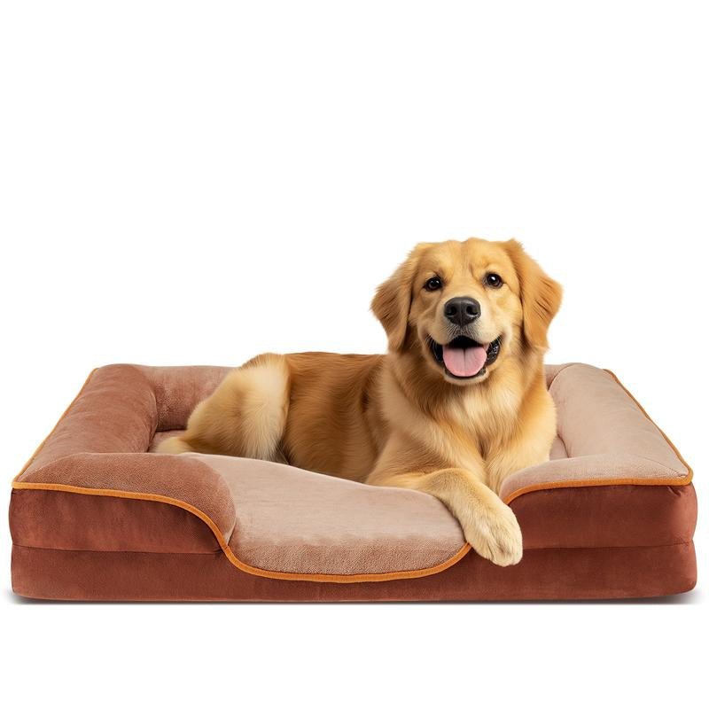 【Deal】Orthopedic Dog Bed, Memory Foam Pet Bed for Medium Dogs with Washable Removable Cover Non-Slip Base Waterproof Liner Egg Crate Foam